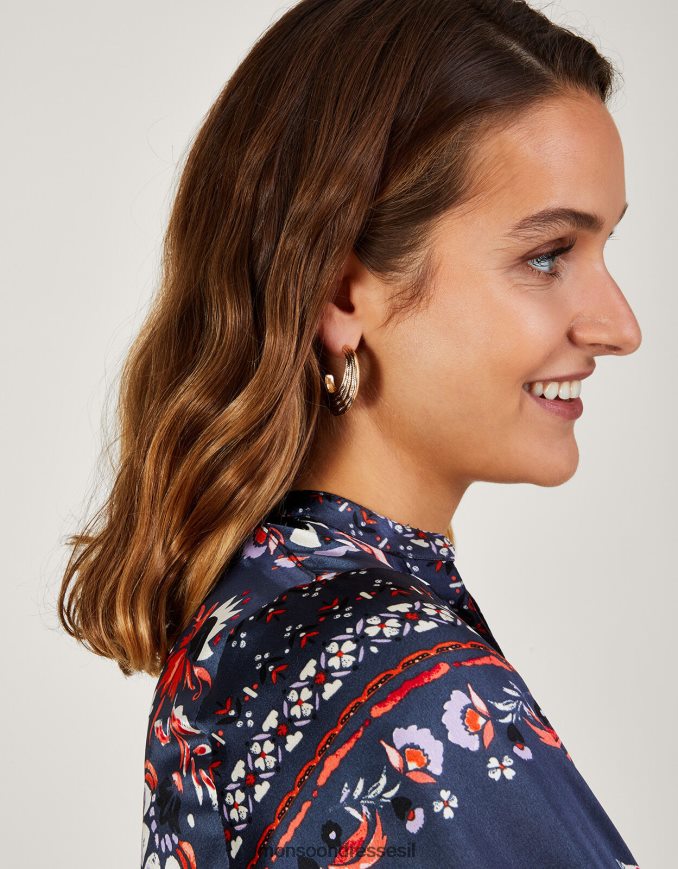 אבזר Monsoon עגילי חישוק עבים במרקם חַם נשים HTJ0TZ1368