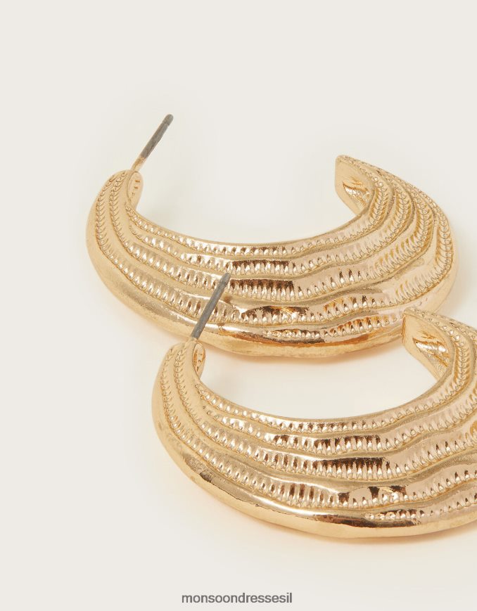 אבזר Monsoon עגילי חישוק עבים במרקם חַם נשים HTJ0TZ1368