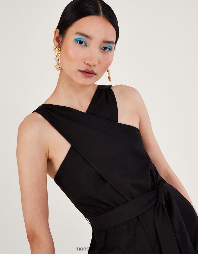 הַלבָּשָׁה Monsoon סרבל קרוס-אובר חכם ג'רזי שָׁחוֹר נשים HTJ0TZ136