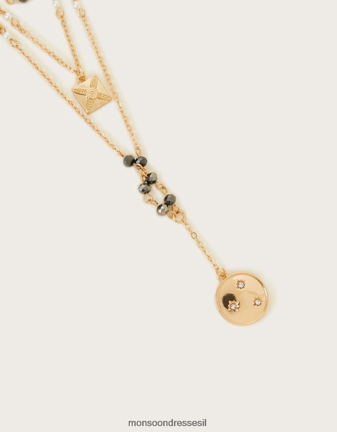 אבזר Monsoon שרשרת שכבות קסם דיסק מסוגנן נשים HTJ0TZ1371