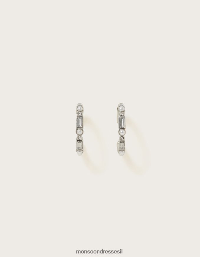 אבזר Monsoon עגילי חישוק פנינה חַם נשים HTJ0TZ1376