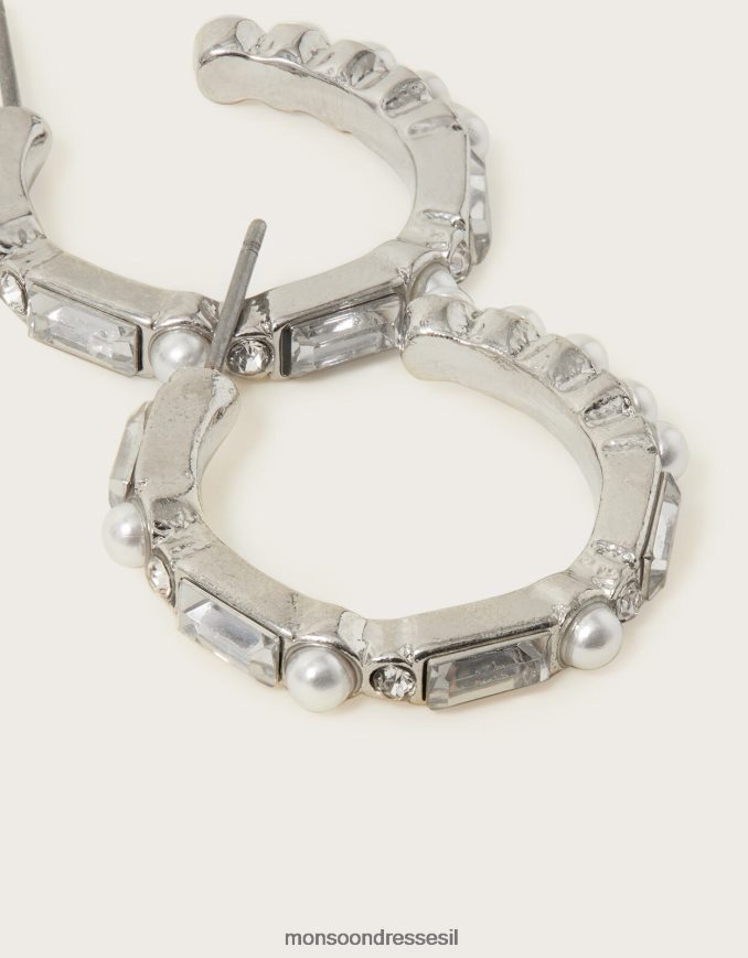 אבזר Monsoon עגילי חישוק פנינה חַם נשים HTJ0TZ1376