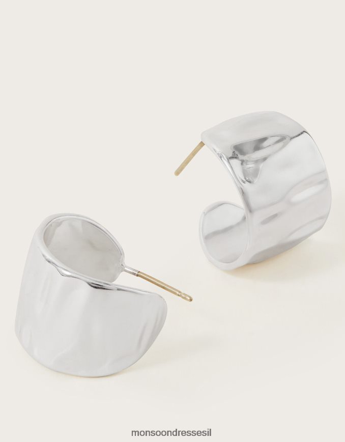 אבזר Monsoon עגילי חישוק רגילים קטנים כסף נשים HTJ0TZ1382