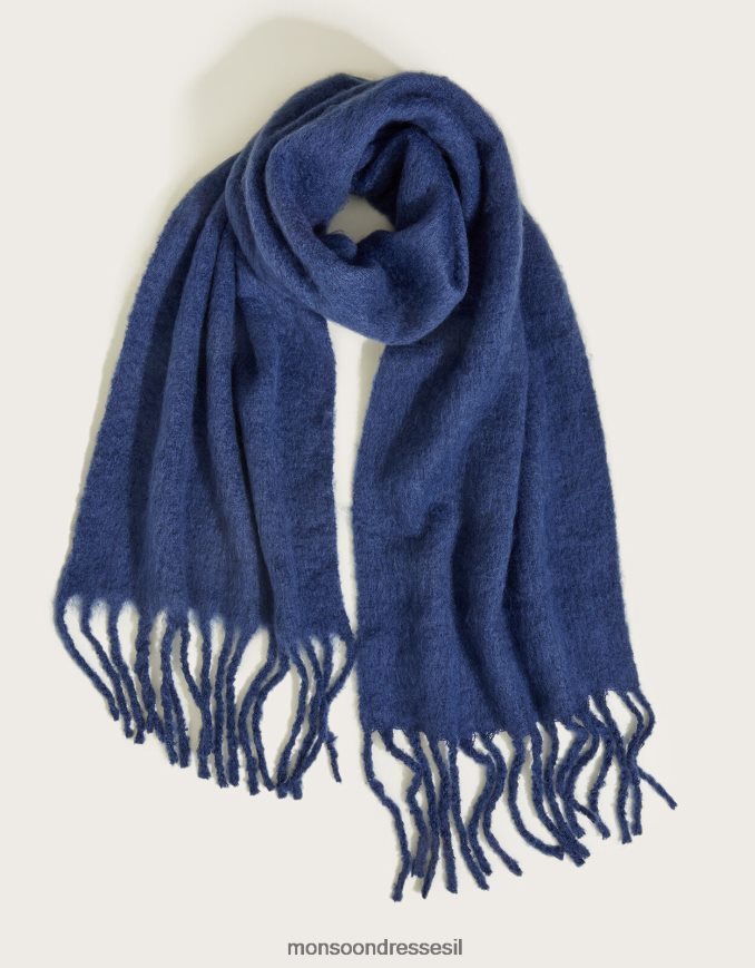 אבזר Monsoon צעיף שמיכה מוברש מפוליאסטר ממוחזר כחול (צי) נשים HTJ0TZ1383