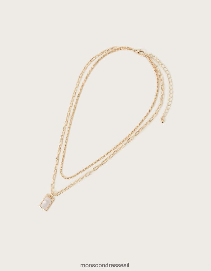 אבזר Monsoon שרשרת שכבות של קסם אבן ירח אופנה נשים HTJ0TZ1384