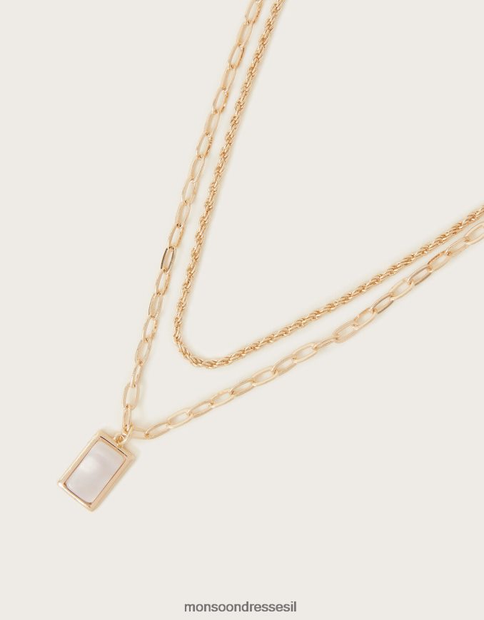 אבזר Monsoon שרשרת שכבות של קסם אבן ירח אופנה נשים HTJ0TZ1384