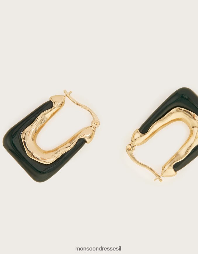 אבזר Monsoon עגילי חישוק אובלי שמנמנים מסוגנן נשים HTJ0TZ1385