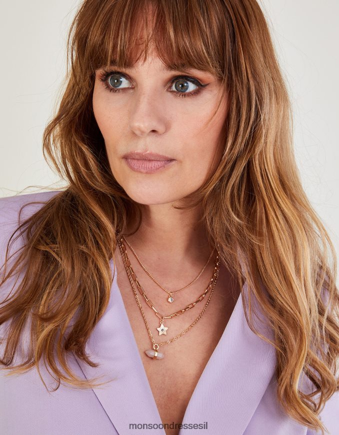 אבזר Monsoon שרשרת בשכבות אבן חַם נשים HTJ0TZ1387