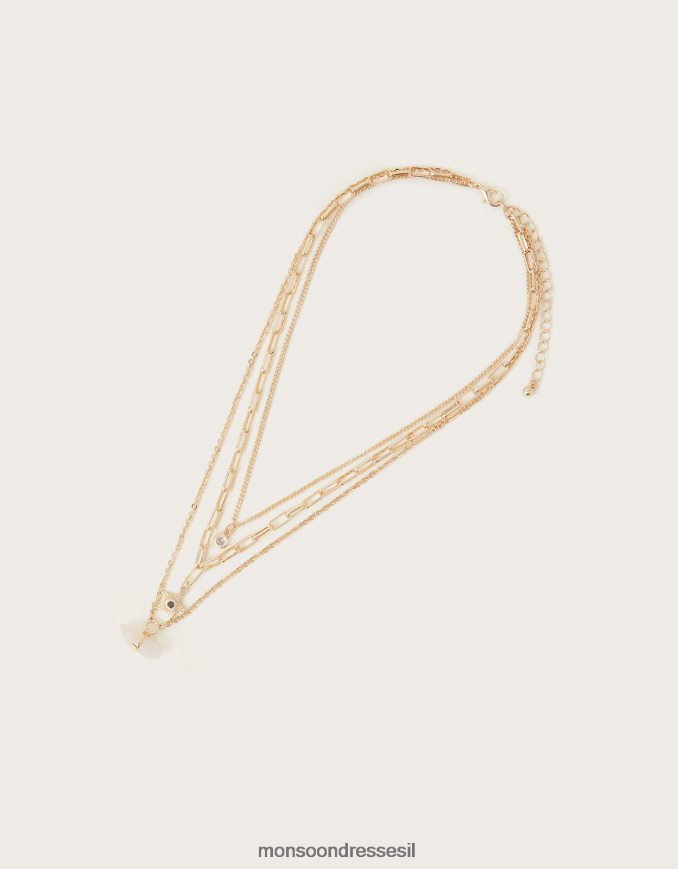 אבזר Monsoon שרשרת בשכבות אבן חַם נשים HTJ0TZ1387