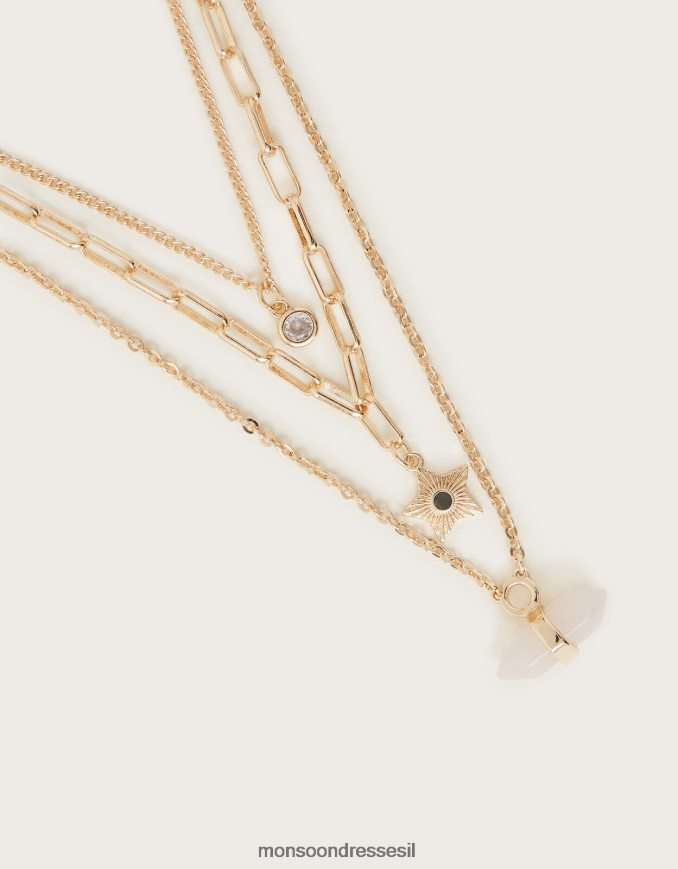 אבזר Monsoon שרשרת בשכבות אבן חַם נשים HTJ0TZ1387