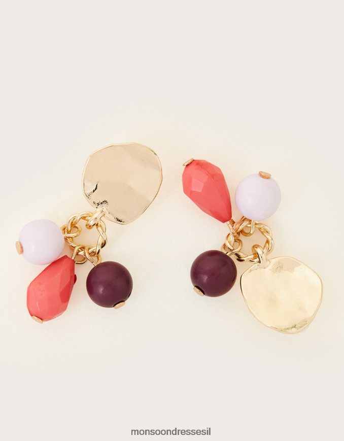 אבזר Monsoon עגילים צמודים עם חרוזים מְעוּדָן נשים HTJ0TZ1389