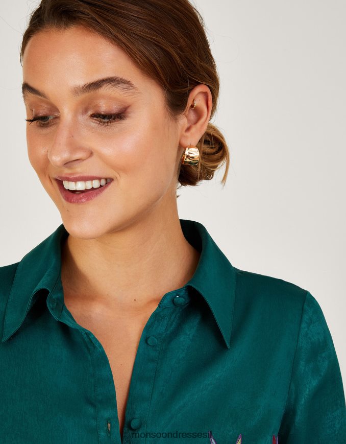 אבזר Monsoon עגילי חישוק רגילים קטנים זהב נשים HTJ0TZ1392