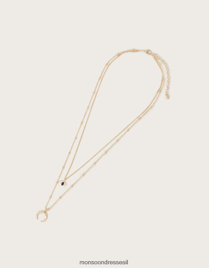 אבזר Monsoon שרשרת שכבות של חצי ירח מסוגנן נשים HTJ0TZ1393