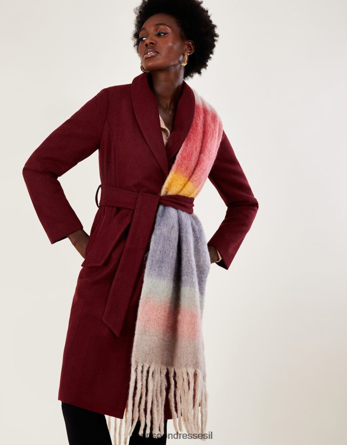 אבזר Monsoon צעיף ציצית פסים בפוליאסטר ממוחזר מְעוּדָן נשים HTJ0TZ1405