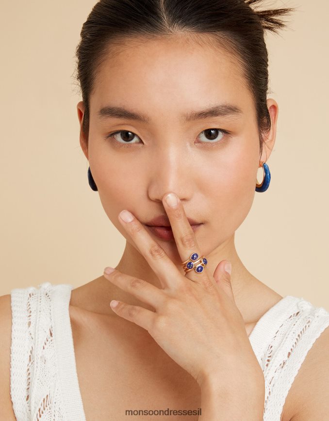 אבזר Monsoon טבעת אבן עבה זהב נשים HTJ0TZ1427