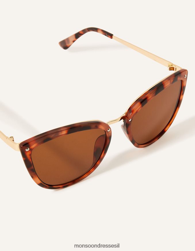 אבזר Monsoon משקפי שמש בגזרת מתכת צב אופנה נשים HTJ0TZ1433