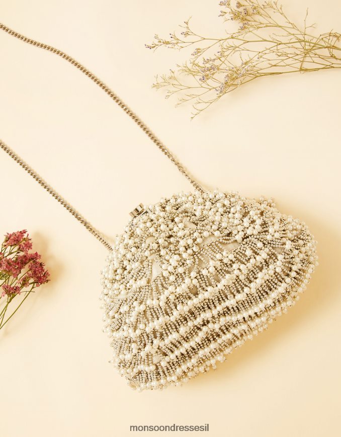 אבזר Monsoon תיק קלאץ' כלה עם חרוזים מְעוּדָן נשים HTJ0TZ1439