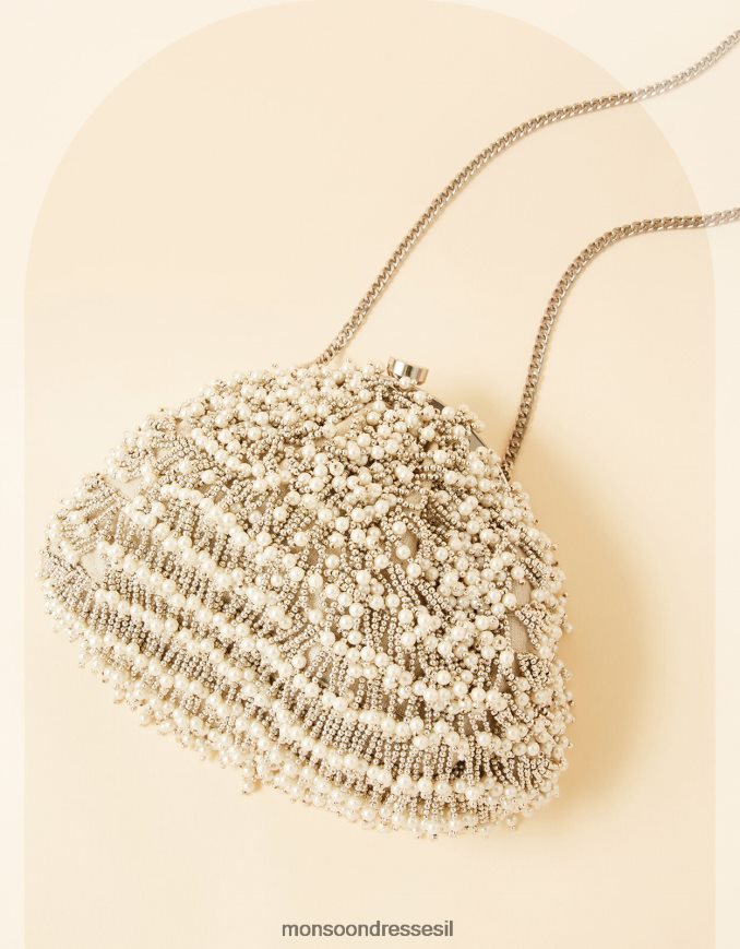 אבזר Monsoon תיק קלאץ' כלה עם חרוזים מְעוּדָן נשים HTJ0TZ1439