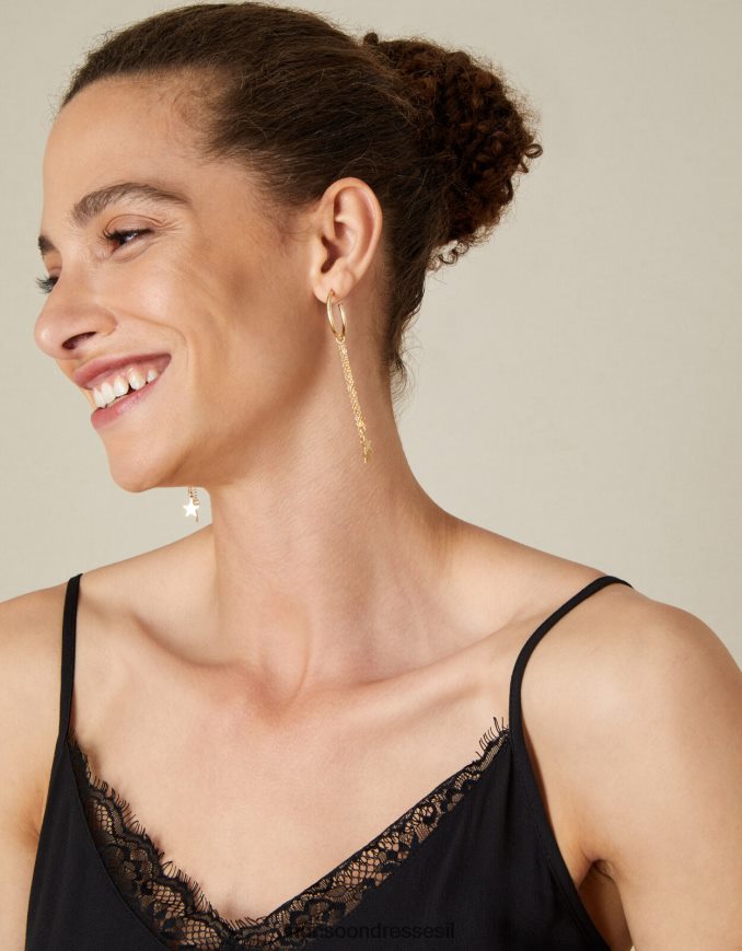 אבזר Monsoon עגילי חישוק ציצית כוכבים מסוגנן נשים HTJ0TZ1441