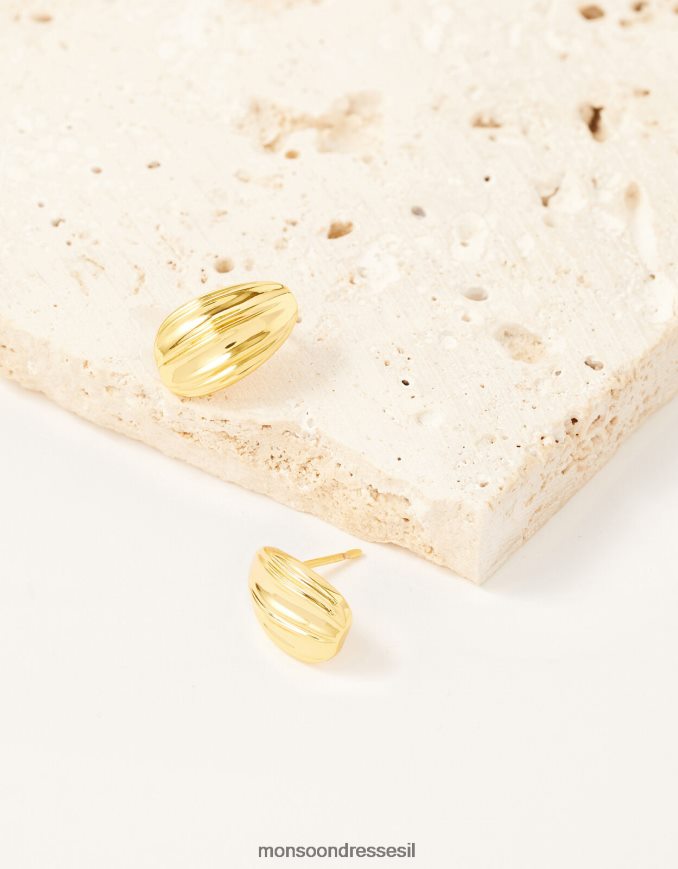 אבזר Monsoon ניטים בעלי מרקם מצופים זהב מְעוּדָן נשים HTJ0TZ1449