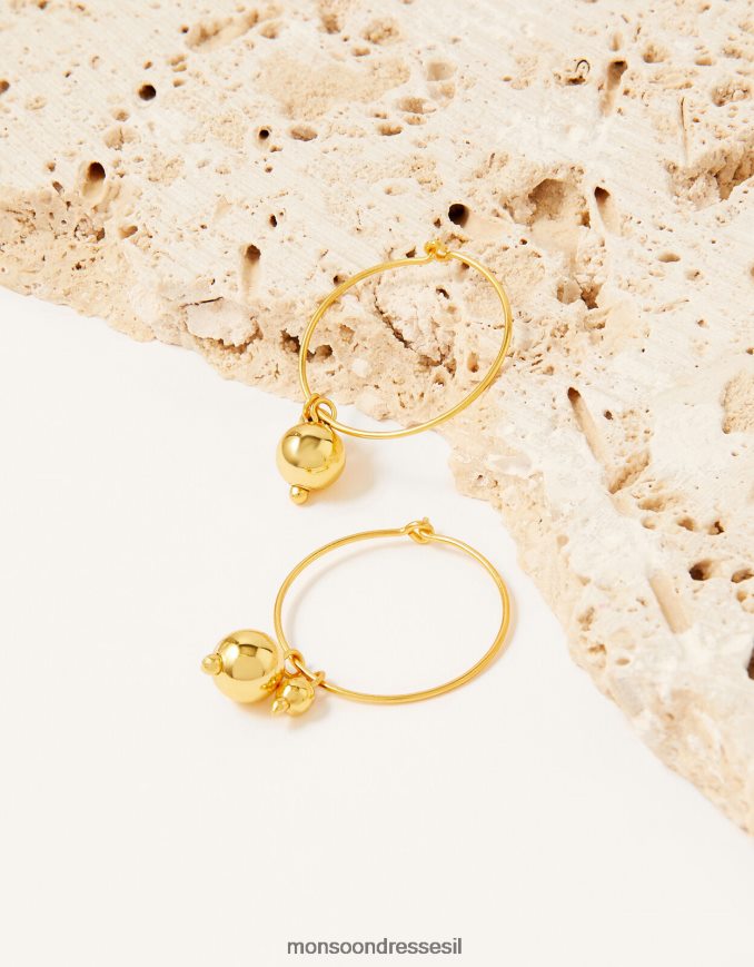 אבזר Monsoon חישוקי קסם חרוזים מצופים זהב חַם נשים HTJ0TZ1450