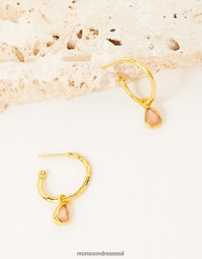 אבזר Monsoon חישוקי קסם מאבן מצופה זהב מְעוּדָן נשים HTJ0TZ1453