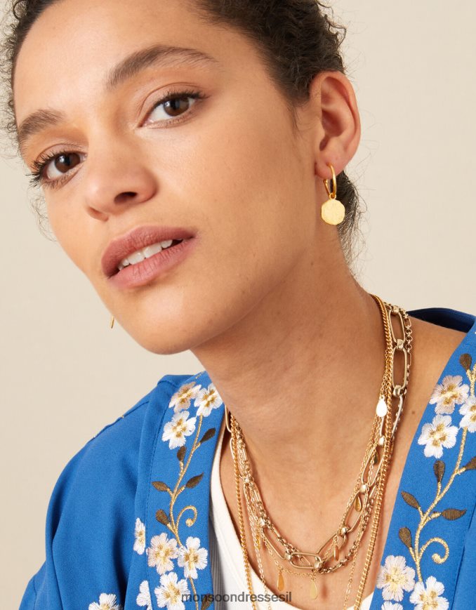 אבזר Monsoon חישוקי מטבעות מצופים זהב מְעוּדָן נשים HTJ0TZ1454