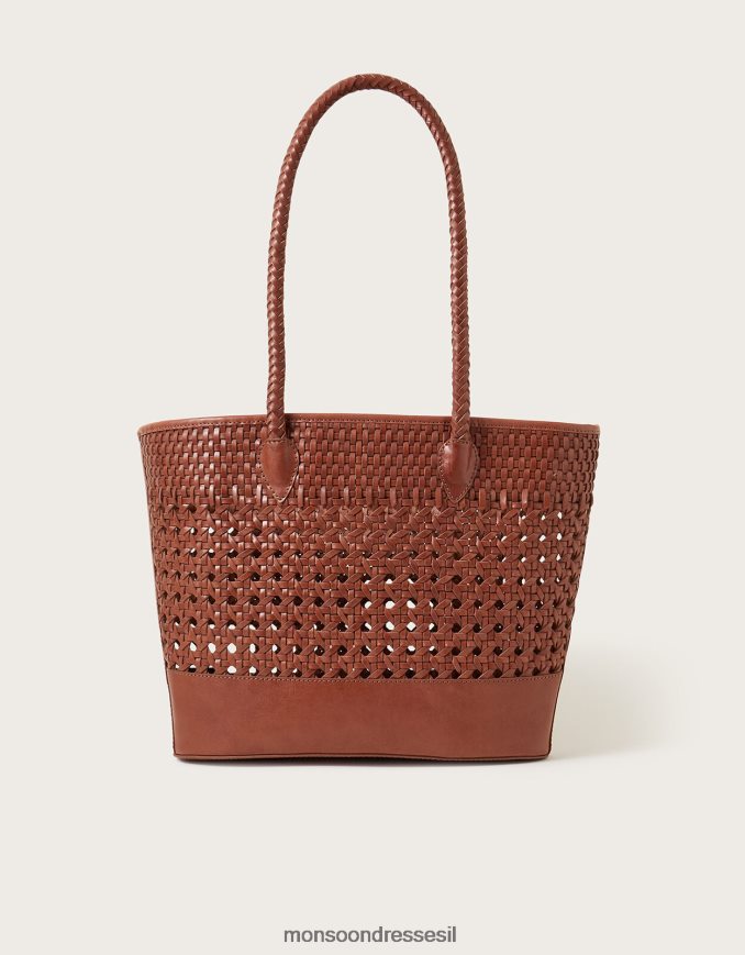 אבזר Monsoon תיק עור ארוג אופנה נשים HTJ0TZ1458