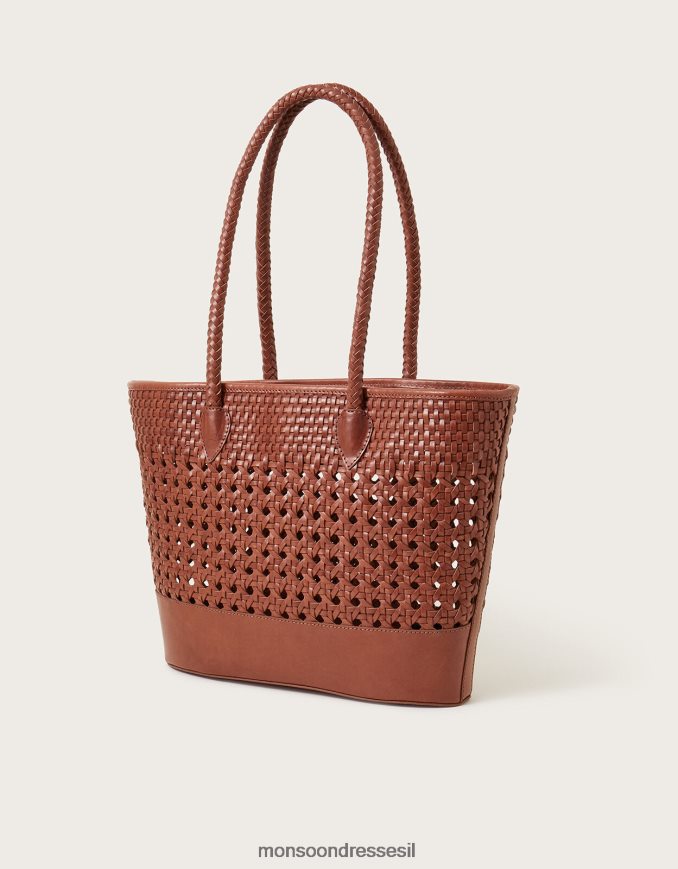 אבזר Monsoon תיק עור ארוג אופנה נשים HTJ0TZ1458