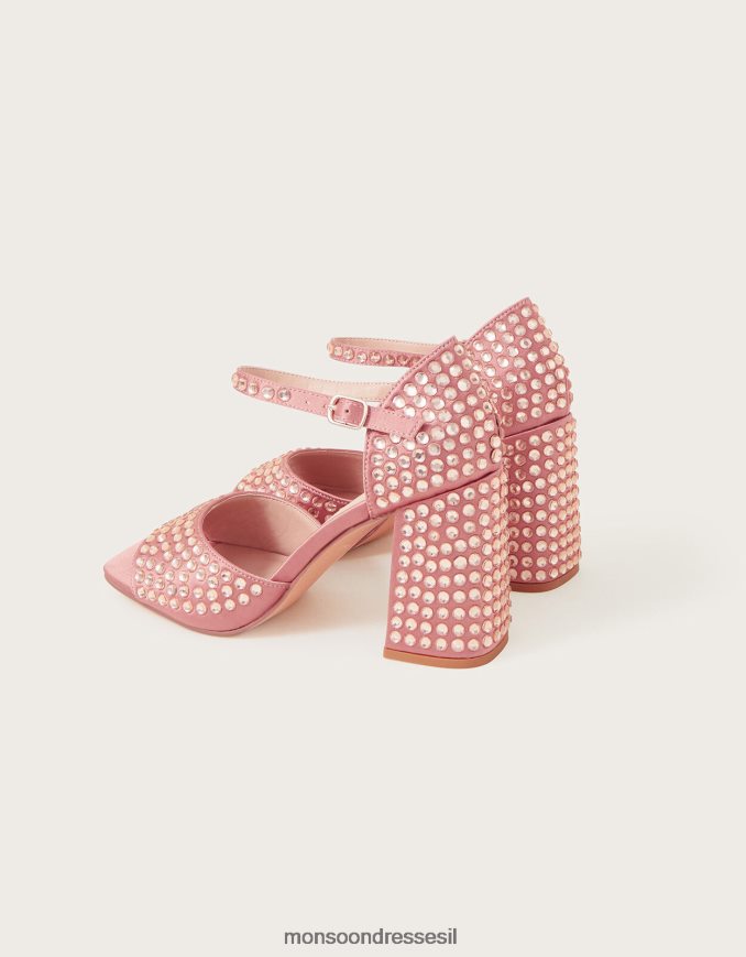 הַנעָלָה Monsoon עקבים רקומים באבן חן ורוד (סומק) נשים HTJ0TZ1467