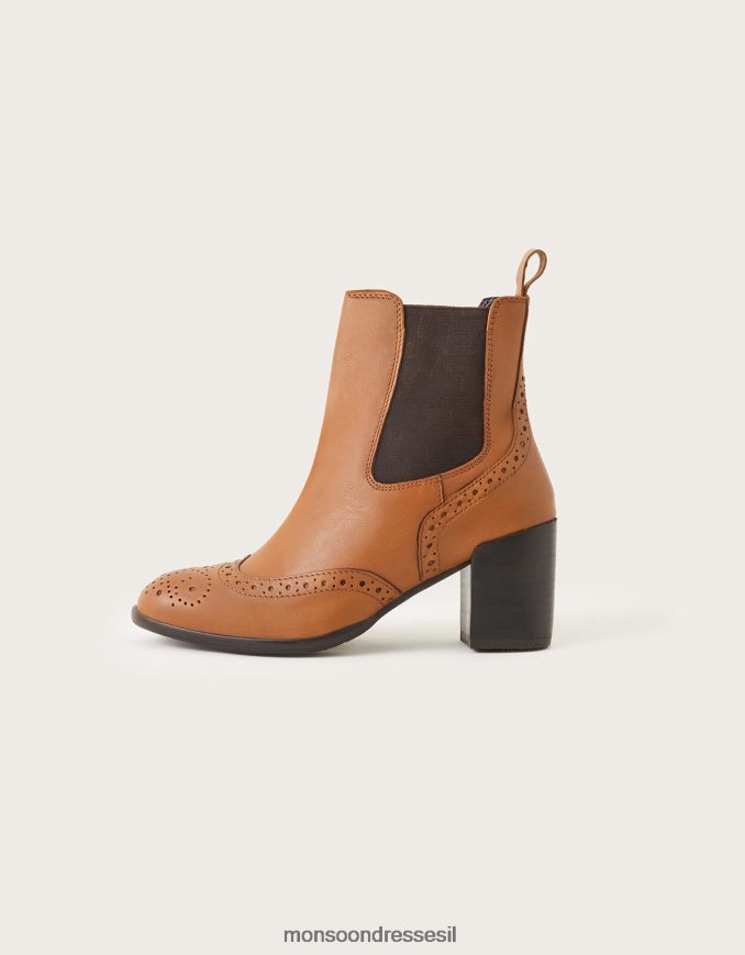 הַנעָלָה Monsoon מגפי ברוג קלאסיים עם עקבים מעור לְהִשְׁתַזֵף נשים HTJ0TZ1486