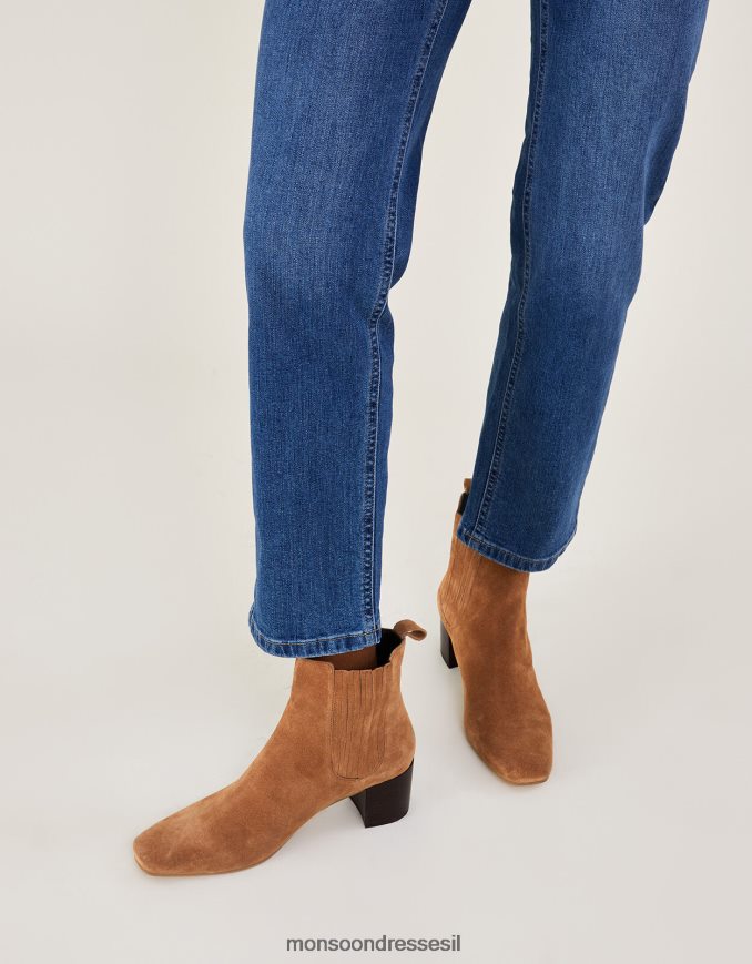 הַנעָלָה Monsoon מגפי צ'לסי מרובע זמש לְהִשְׁתַזֵף נשים HTJ0TZ1494