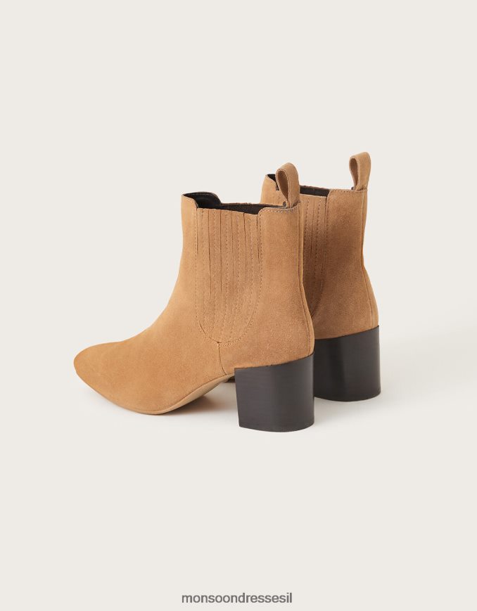 הַנעָלָה Monsoon מגפי צ'לסי מרובע זמש לְהִשְׁתַזֵף נשים HTJ0TZ1494