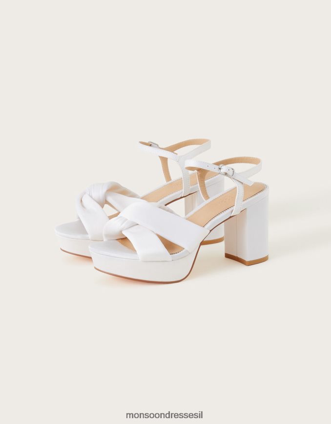 הַנעָלָה Monsoon סנדלי עקב עם קשר סאטן שֶׁנהָב נשים HTJ0TZ1513