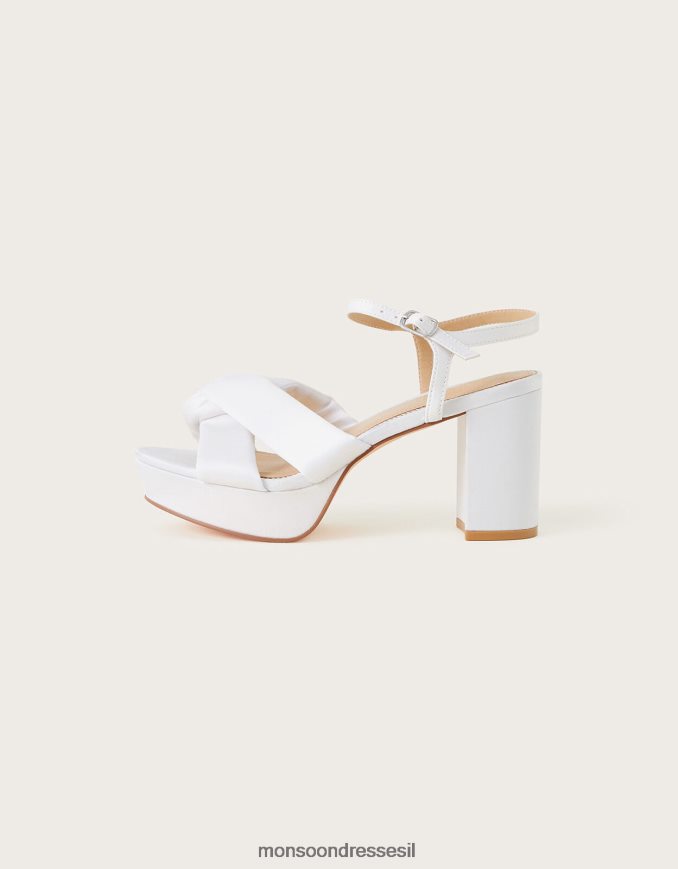 הַנעָלָה Monsoon סנדלי עקב עם קשר סאטן שֶׁנהָב נשים HTJ0TZ1513