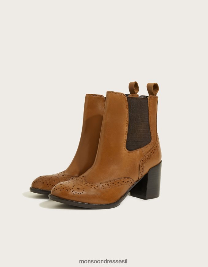 הַנעָלָה Monsoon מגפי ברוג קלאסיים עם עקבים מעור לְהִשְׁתַזֵף נשים HTJ0TZ1520