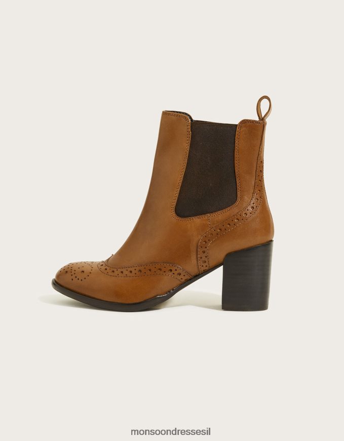 הַנעָלָה Monsoon מגפי ברוג קלאסיים עם עקבים מעור לְהִשְׁתַזֵף נשים HTJ0TZ1520