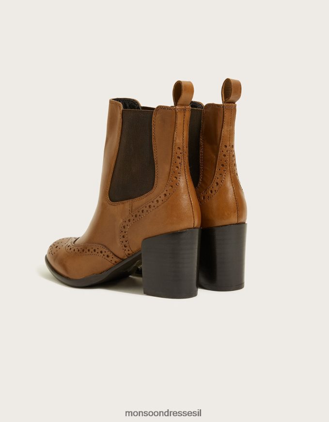 הַנעָלָה Monsoon מגפי ברוג קלאסיים עם עקבים מעור לְהִשְׁתַזֵף נשים HTJ0TZ1520