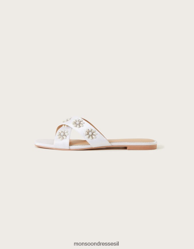הַנעָלָה Monsoon סנדלי כלה שטוחים מעוטרים שֶׁנהָב נשים HTJ0TZ1523