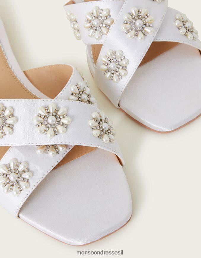 הַנעָלָה Monsoon סנדלי כלה שטוחים מעוטרים שֶׁנהָב נשים HTJ0TZ1523