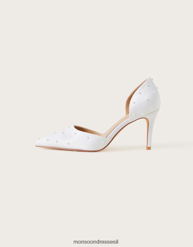 הַנעָלָה Monsoon נעלי עקב של פנינה בשני חלקים שֶׁנהָב נשים HTJ0TZ1525