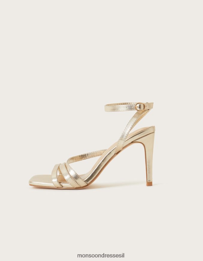 הַנעָלָה Monsoon סנדלי אצבע מרובעת עם רצועות זהב נשים HTJ0TZ1527