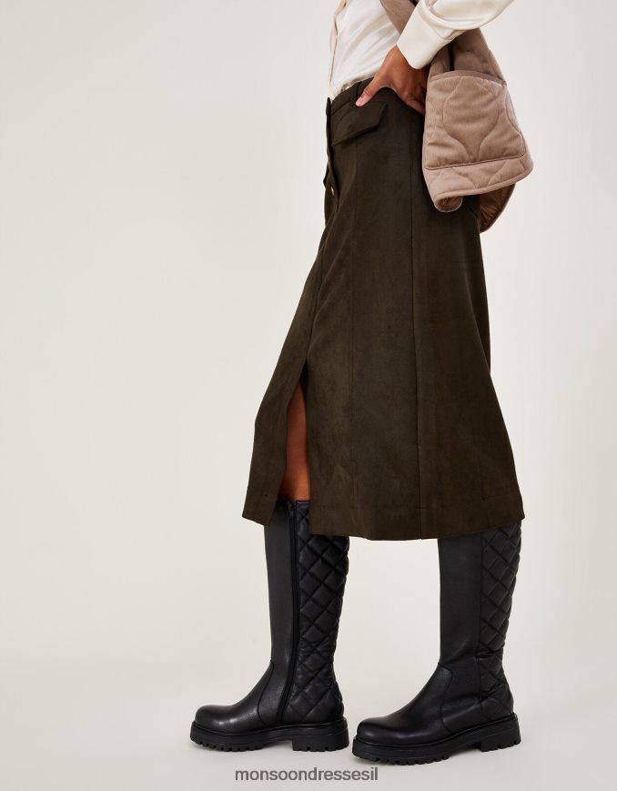 הַנעָלָה Monsoon מגפי סטמפ מעור מרופד שָׁחוֹר נשים HTJ0TZ1528