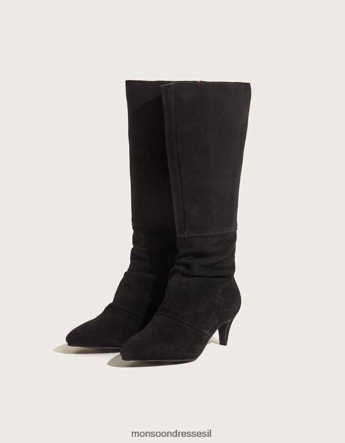 הַנעָלָה Monsoon מגפי זמש סלואו ארוכים שָׁחוֹר נשים HTJ0TZ1531