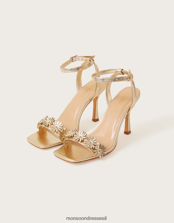 הַנעָלָה Monsoon סנדלי פרחים מטאליים זהב נשים HTJ0TZ1532