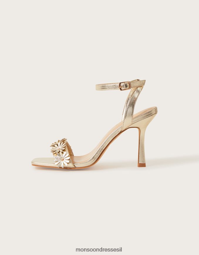 הַנעָלָה Monsoon סנדלי פרחים מטאליים זהב נשים HTJ0TZ1532