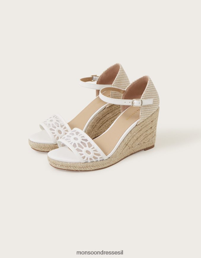 הַנעָלָה Monsoon סנדלי טריז חתוכים לבן נשים HTJ0TZ1545