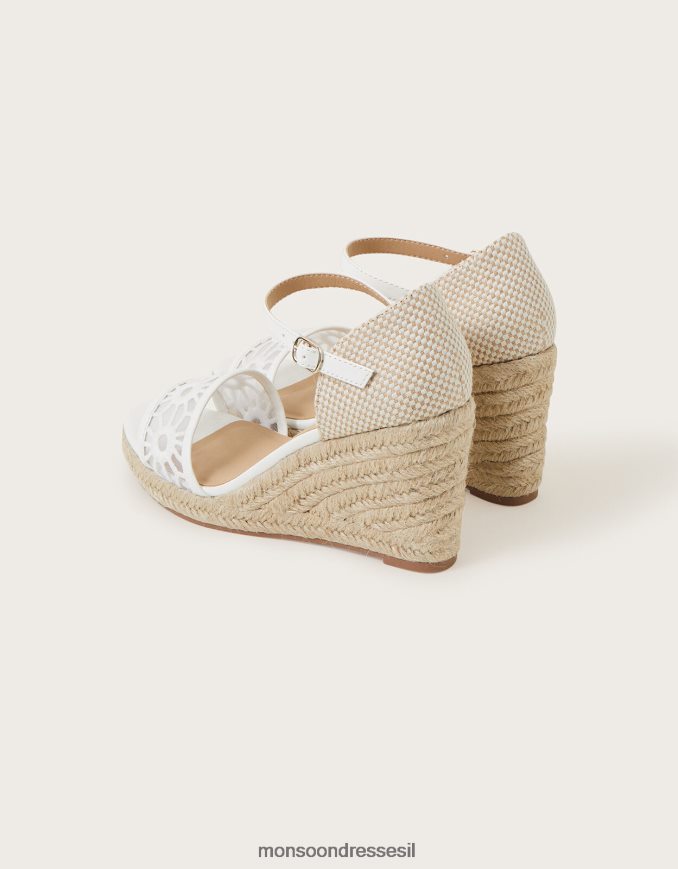 הַנעָלָה Monsoon סנדלי טריז חתוכים לבן נשים HTJ0TZ1545