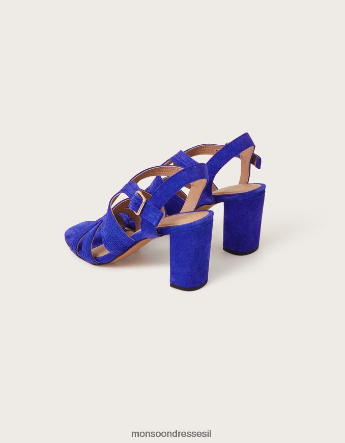 הַנעָלָה Monsoon סנדלי עקב בלוק זמש כחול (קובלט) נשים HTJ0TZ1547
