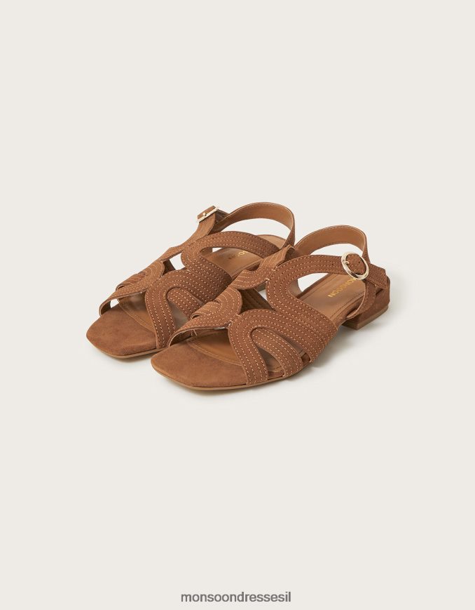 הַנעָלָה Monsoon סנדלים שטוחים קרוסאובר זמש לְהִשְׁתַזֵף נשים HTJ0TZ1548